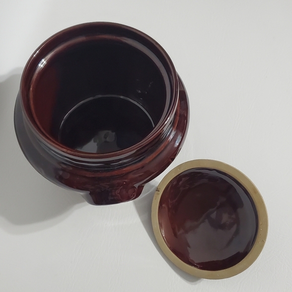 Mar-Crest Daisy Dot Pottery Bean Pot Pennsylvania Dutch Cookie Jar Colorado Brow - Picture 5 of 7